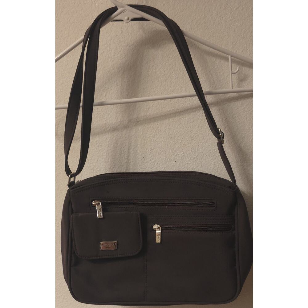 Poccilini Italy Handbag Women Brown zipper Pockets Lightweight Travel Shoulder
